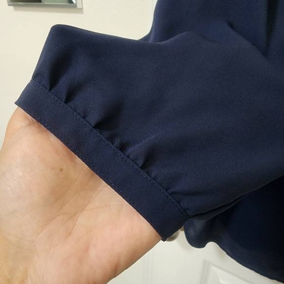 JM Collection Navy Blue Top - Picture 7 of 7